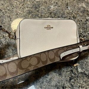 Coach Cream and Tan Crossbody Bag
